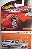 2015 Hot Wheels Redline '70 Chevelle SS Wagon 4 of 18 White with Blue & Red Racing Stripes