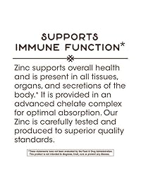 Nature 's Way Zinc Chelate de 30 mg Potency Enhanced absorción 100 Cápsulas, 100 Count