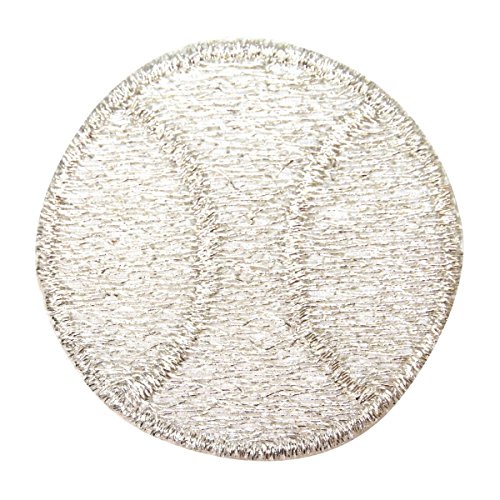 ID 1576 Silver Tennis Ball Patch Sports Game Gear Embroidered Iron On Applique