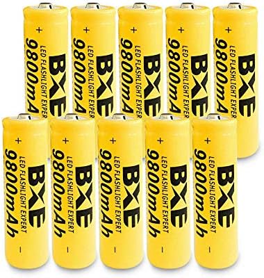 Flashlight Headlamp Special Batteries,10X BXE 18650 Battery 9800mAh Li-ion 3.7V Rechargeable Batteries