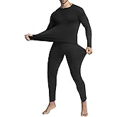 Ousmile Thermal Underwear for Men Long Johns with Fleece Lined Base Layer Set for Cold Weather Top Bottom