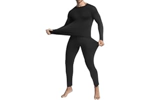 OUSMILE Thermal Underwear for Men Long Johns with Fleece Lined Base Layer Set for Cold Weather Top Bottom