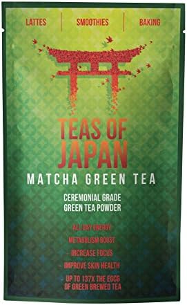 Teas of Japan Premium Japanese Matcha Green Tea - Highest Quality Ceremonial Grade Green Tea Powder