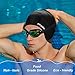 arteesol Swimming Cap, Silicone Swim Cap with Anti-Tear Anti-Slip Design for Long Hair Women and Men (Black)