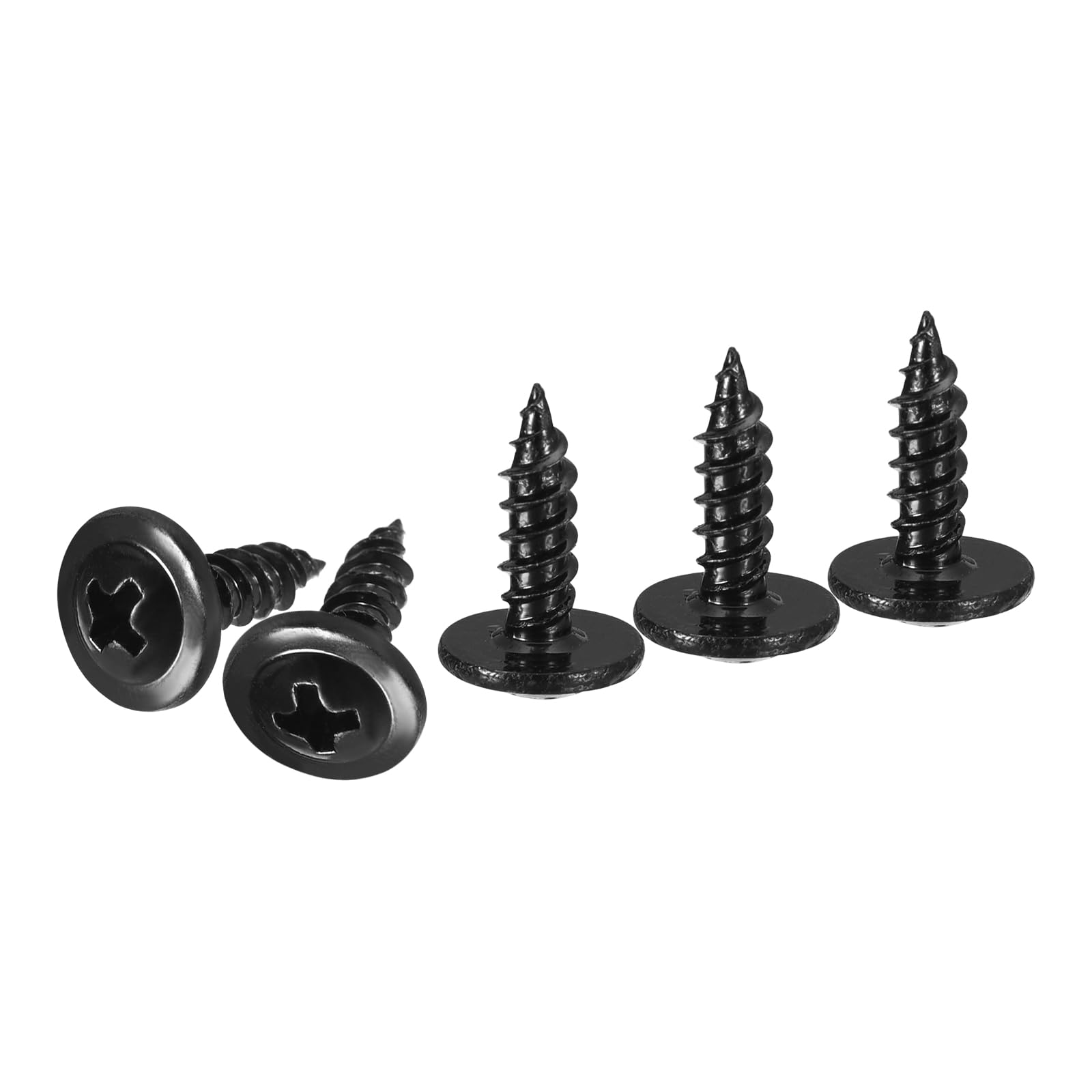 DTGN #8x1/2 Sheet Metal Screws - 200 Pack - for Wood, Furniture - Carbon Steel Phillips Modified Truss Head Self Tapping Pointed Tail Wood Screws - Black