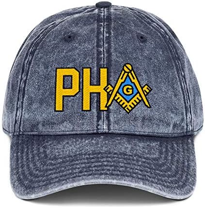 Masonic Hat, PHA Prince Hall Affiliation Freemason Square Compass Vintage Cap