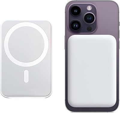 Powerbank für MagSafe, Magnetische Wireless Power Bank 10000mAh Schnellladefunktion Ladegerät, Kabellose Tragbares Externer Akku mit USB-C für iPhone 12 13 14 15 16 17 Serie