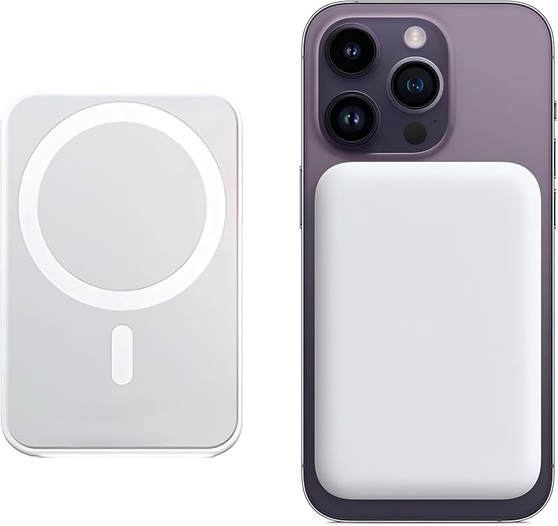 Powerbank für MagSafe, Magnetische Wireless Power Bank 10000mAh Schnellladefunktion Ladegerät, Kabellose Tragbares Externer Akku mit USB-C für iPhone 12 13 14 15 16 17 Serie