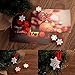 Souarts Pack of 50pcs Christmas Clips, Snowflake Red Wood Clothespins for Game Favors Craft, Wood Clips Set for Card Paper Photo Photography Activity (Red)