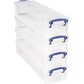 Really Useful Plastic Storage Box 1.5 Litre Clear (Pack of 4)