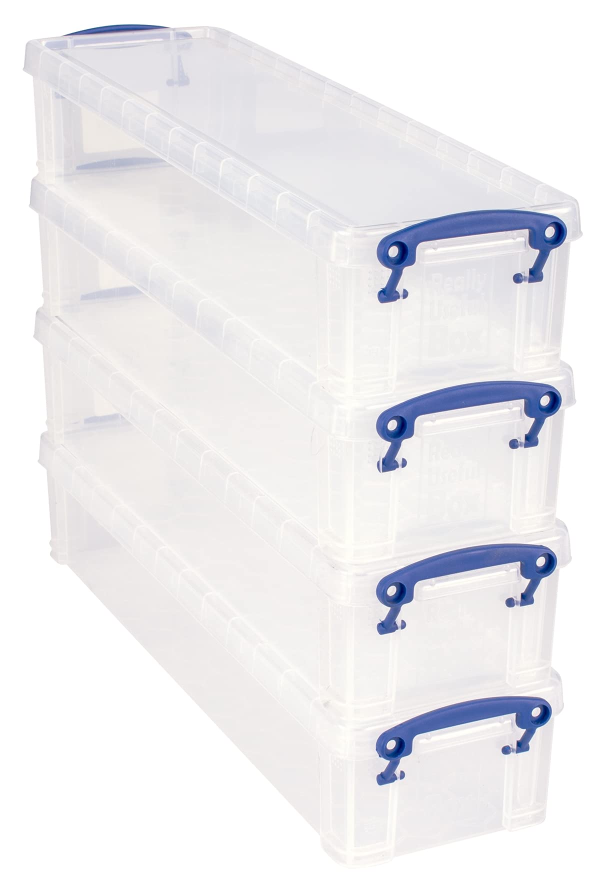 Really Useful Box Plastic Storage 1.5 Litre Clear (Pack of 4)