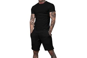 Uni Clau Mens Short Sets 2 Piece Outfits Fashion Summer Tracksuits Casual Shirt and Shorts Set