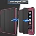 DUNNO Case Compatible with iPad 6th/5th Generation 9.7-Inch 2017/2018, Three Layer Heavy Duty Full Protection Case with [Auto Sleep/Wake] Stand Design for iPad 5/6 Generation (Black+Rose)