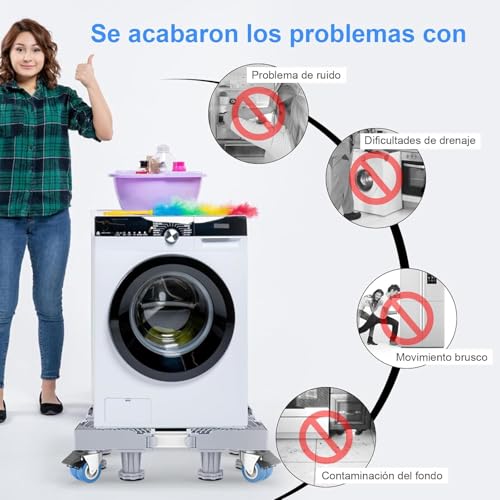 Besswin Base para Lavadora, Base Móvil Universal con 8 Patas Fuerte y 4 Ruedas Doble, Base para Refrigerador Multifuncional Portátil de Ajustable 46-70cm),Soporte Para Refrigerador,Lavadora y Secadora