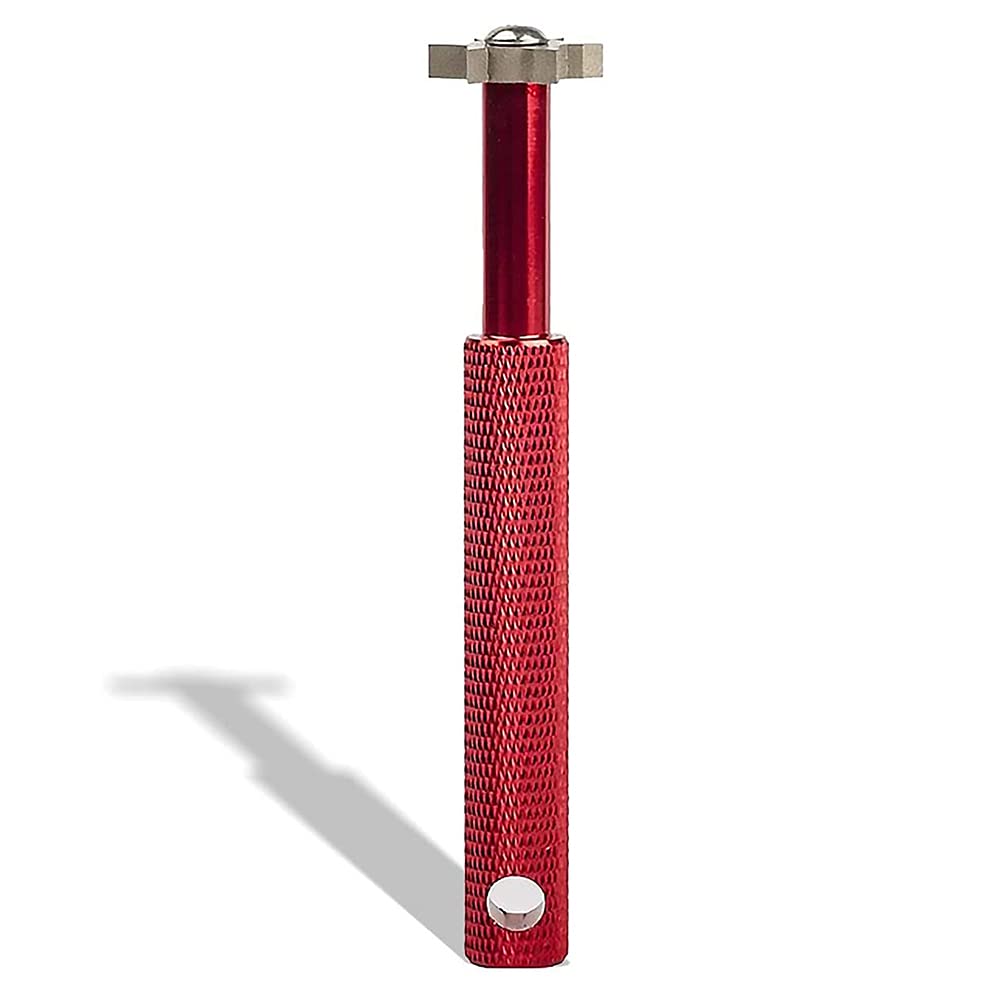 ANCLLO Golf Club Sharpener With 6 Heads Cleaner Perfect Re-Grooving Cleaning Tool Strong Wedge Alloy Wedge Sharpening Cut Perfect Tool for All Irons - Pitching, Sand, Lob, Gap(Red)