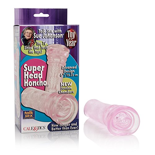 CalExotics Award Winning Sue Johanson’s Super Head HonchoMale Masturbator – Male Silicone Masturbation Sleeve – 6.5 Inch Adult Male Sex Toy – Pink