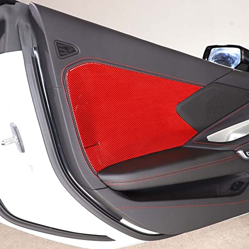 Inner Side Door Panel Strip Cover Trim Decoration, Soft Carbon Fiber