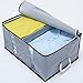 1Storage Charcoal Fiber Clothing Organizer Bag, 2Cells, Carry Handles, Grey 902-1
