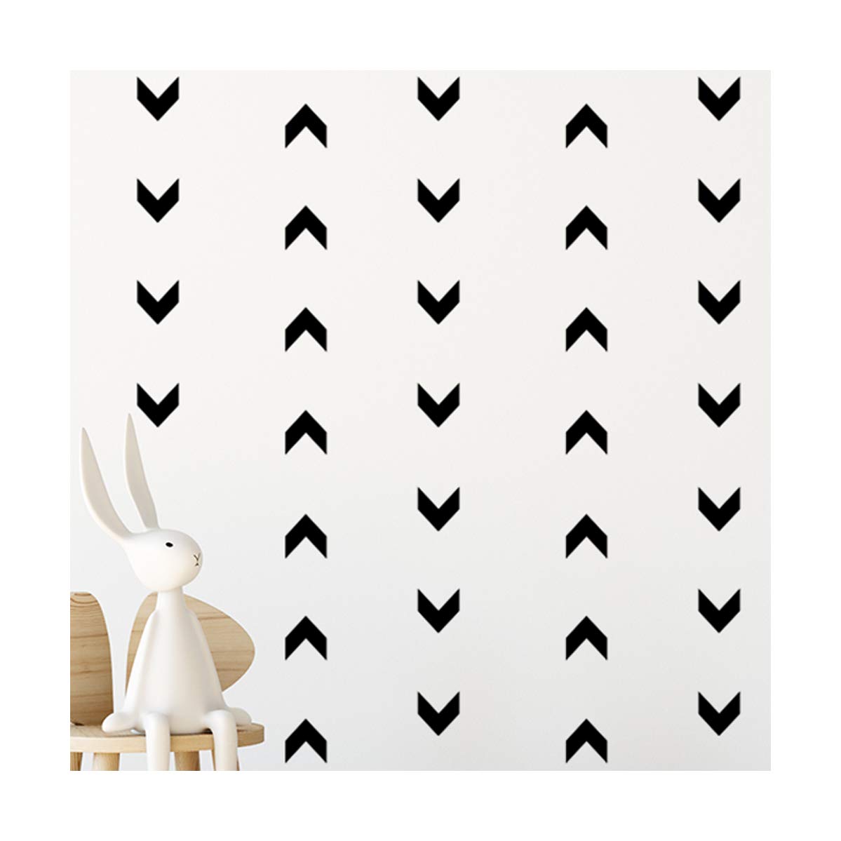 StickerDeen | Short Chevron Arrow Style Shape Decoration Removable Window, Furniture, Nursery Wall Art Vinyl Decal Stickers Gift | (Pack 120) (Black)