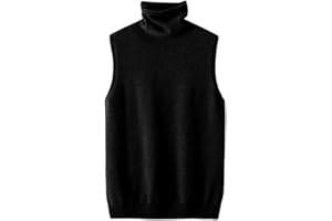 Women's 100% Merino Wool Turtleneck Sleeveless Pullover Sweater Waistcoat Vest Spring Autumn
