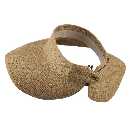 UPF 50+ Bow Closure Roll Up Visor - Light Brown OSFM