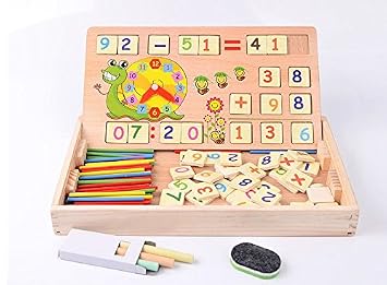 Horbous Holzernes Arithmetik Lernspielzeug Mit Uhr Lernspielzeug
