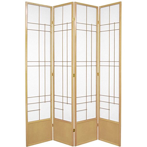 Red Lantern SS-84EUDES-Natural-4P Room Divider, 4 Panel, Natural