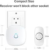 SECRUI Wireless Doorbell Receiver Plug In 52 Chimes 1000ft IP55 White view 3
