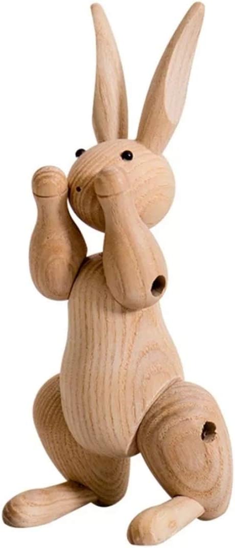 kitsana Wooden Ornaments Rabbit Figurines Nordic Decoration Home Cute Animal Crafts