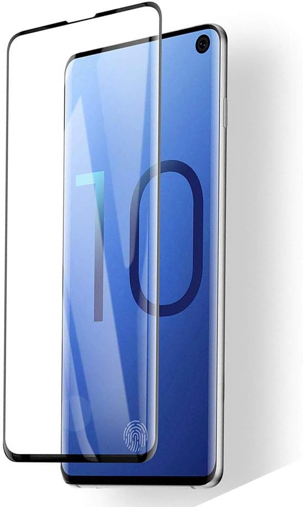 Galaxy S10 Screen Protector,Updated Version-Zone Support Fingerprint Unlock [No Bubbles][Case Friendly] Tempered Glass Screen Protector Compatible with Samsung Galaxy S10
