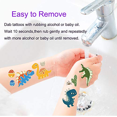 Jatidne Luminous Dinosaur Temporary Tattoos for Kids Glow In The Dark Tattoos for Boys and Girls Birthday Party Dinosaur Party Favor Supplies