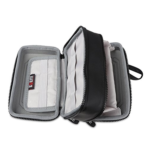 BUBM Eva Electronic Accessories Organizer Case, Travel Gadget Bag with Handle, Perfect for Cables, USB Drives, Batteries, memory cards (Black) - Thumbnail 3