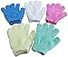 Exfoliating Gloves for Body by Bubulax 5 Pairs Bulk - 10 Gloves, Bath Gloves, 1 White Glove Set, Cellulite Scrubber, Shower Gloves, Reduce Acne Scars, Exfoliator Glove Men and Women, Exfoliate at Home