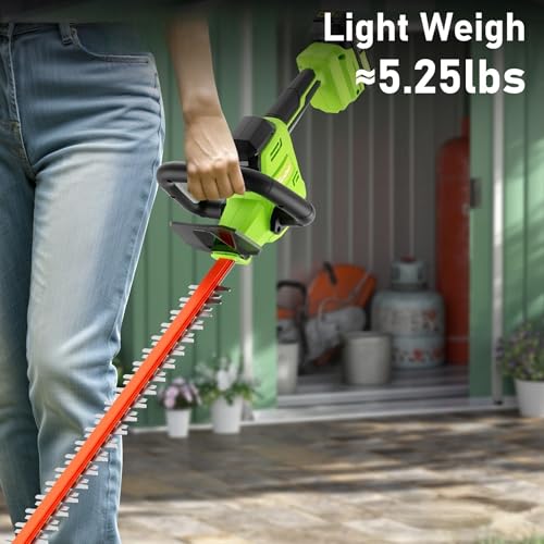 SUNCHERS 20V Max Hedge Trimmer Cordless, 22 Inch Tree Trimmer with 2 photo 9