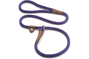Mendota Pet Slip Leash - Dog Lead and Collar Combo - Made in The USA - Purple, 1/2 in x 4 ft - for Large Breeds