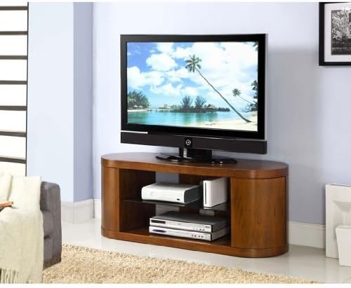 Curved Wooden Walnut Veneer LCD/Plasma TV Stand, JF207 [JF207-Jual] by Furniture Group