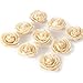 Junxia Natural Burlap Flowers Ivory Color for Wedding Party Decoration (6 cm)