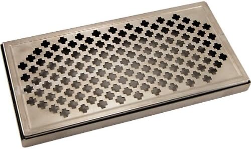 12" Surface Mount Drip Tray - Stainless Steel - No Drain - Decorative Grate