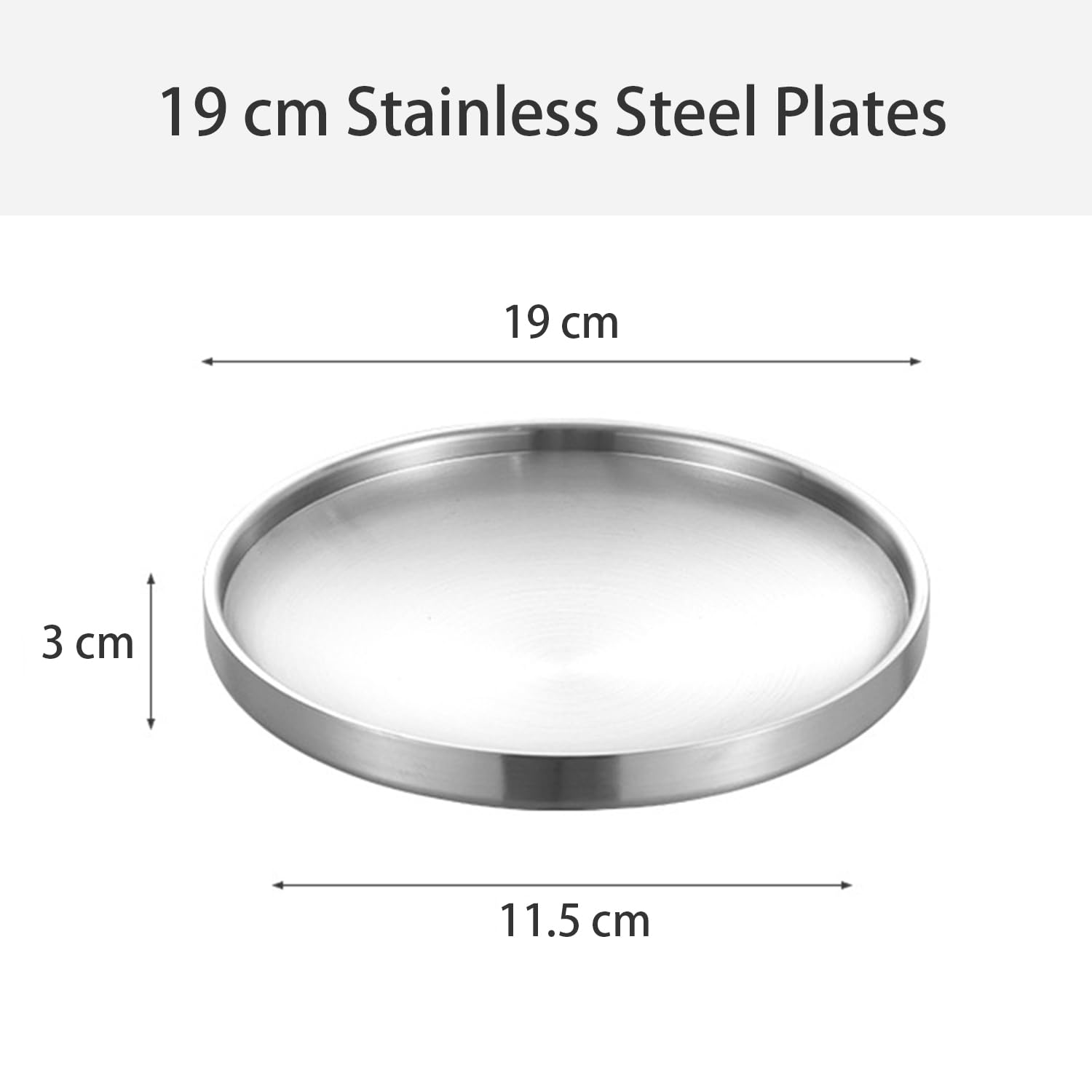 Condition photo showing New/Like New for cambuy stainless steel plates 6pcs 7.5inch double layered dinner plate set