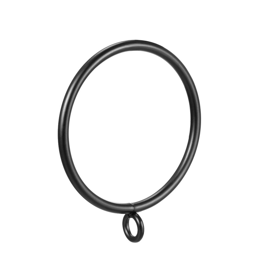 Sourcingmap Curtain Rings Metal 55mm Inner Dia Drapery Ring for Curtain Rods Black 24 Pcs