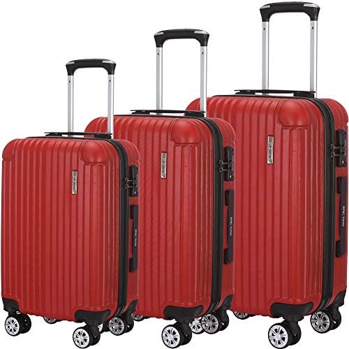 Luggage Set 3 Piece ABS Trolley Suitcase Spinner Hardshell Lightweight Suitcases TSA