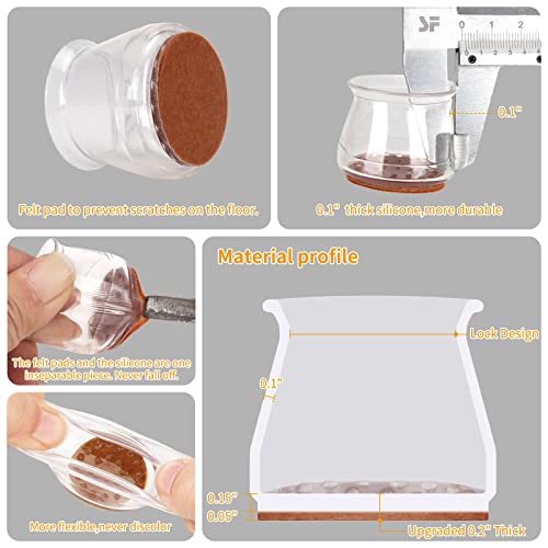 24Pcs Silicone Chair Leg Floor Protectors,Chair Leg Protectors for