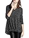 Timeson Women Loose Fit Long Sleeve High Low Bottom Ruched Blouse Tops Medium Black