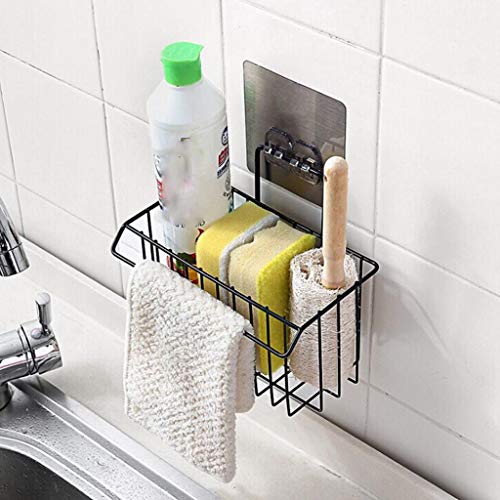 Chenway Bathroom Storage Baskets Hanging Mini Kitchen Sink Side Drain Basket (Black)