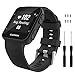 MoKo Watch Band Compatible with Garmin Forerunner 35,Soft Silicone Replacement Watch Strap fit Forerunner 35 Smartwatch, Black