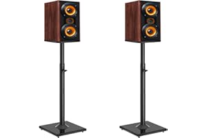 BQKOZFIN Universal Speaker Stands Pair, 42'' (106 cm) Tall Speaker Stands, Surround Sound Stands for Bookshelf Satellite Spea