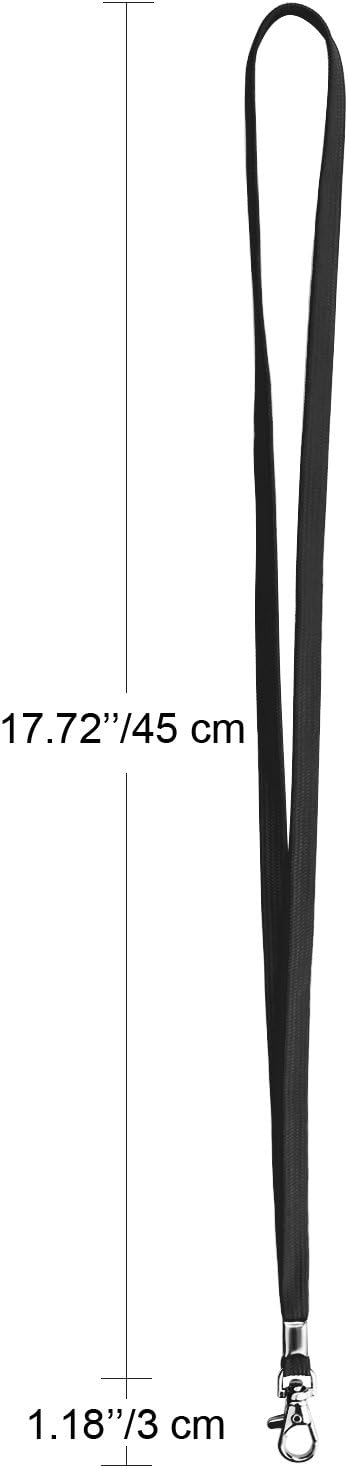Fushing 100pcs 45cm Neck Strap Lanyard with Swivel Clasp for ID Cards Badges, Keys, Employees, Students, Visitors, etc (Black) - Image 4