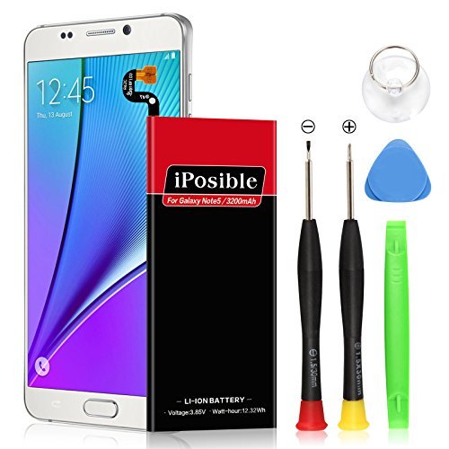 Note 5 Battery Upgraded iPosible 3200mAh Li-Polymer Battery Replacement Samsung Galaxy Note 5 SM-N920 N920V(Verizon) N920A(at&T) N920T(T-Mobile) N920P(Sprint) Removal Tools[24 Month Warranty]