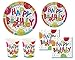 Jamboree Rainbow primary Birthday Party Supplies Pack for 16 Guests - Including Dinner/Luncheon Plates, Dessert Plates, Napkins and Cups