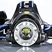 20000 Lumens LED Headlamp Flashlight Waterproof Rechargeable Zoomable Adjustable Focus Headlight Camping Hiking Hunting Running Working Sports 3 Switch Mode high/low/strobe 2 Batteries/Charger (Blue)